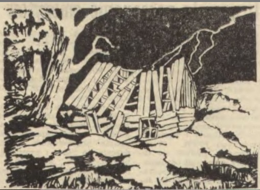 Chata Wróża ilustracja z orginalnego artukułu opublikowanego w Głosie Nowej Huty