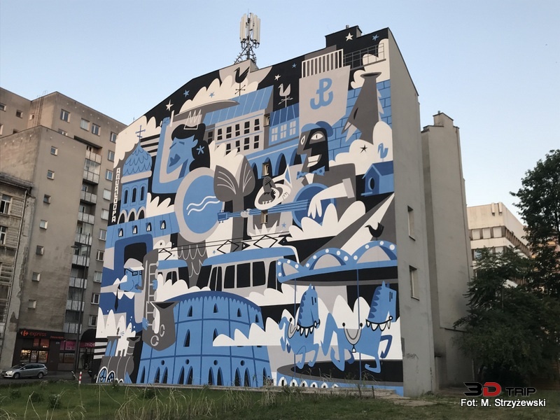 3d waszawa mural