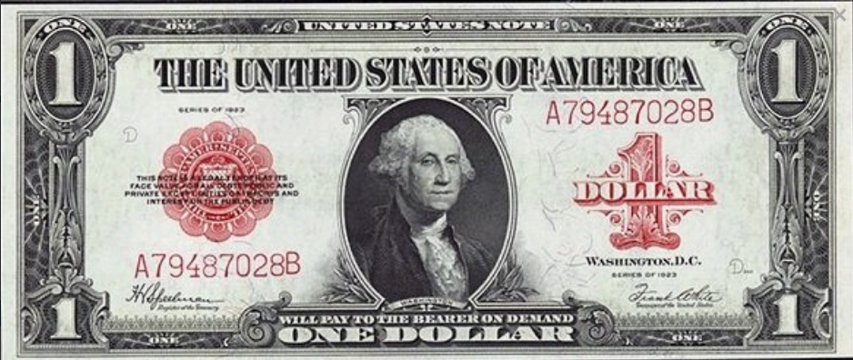 Screenshot 2022 01 02 at 11 28 41 Banknoty 1 Dollar Stany Zjednoczone 1923 Legal Tender Note 1923 Series Wor P 189