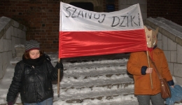 Protesty przeciw odstrzałowi dzików. 2019-01-11